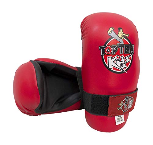 TOP Ten Pointfighter Kids 2016 Open Hands Boxhandschuhe Kickboxen Taekwondo Handschuhe Kinder rot XS