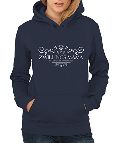 clothinx - Zwillingsmama Girls Kapuzenpullover Navy, Größe L