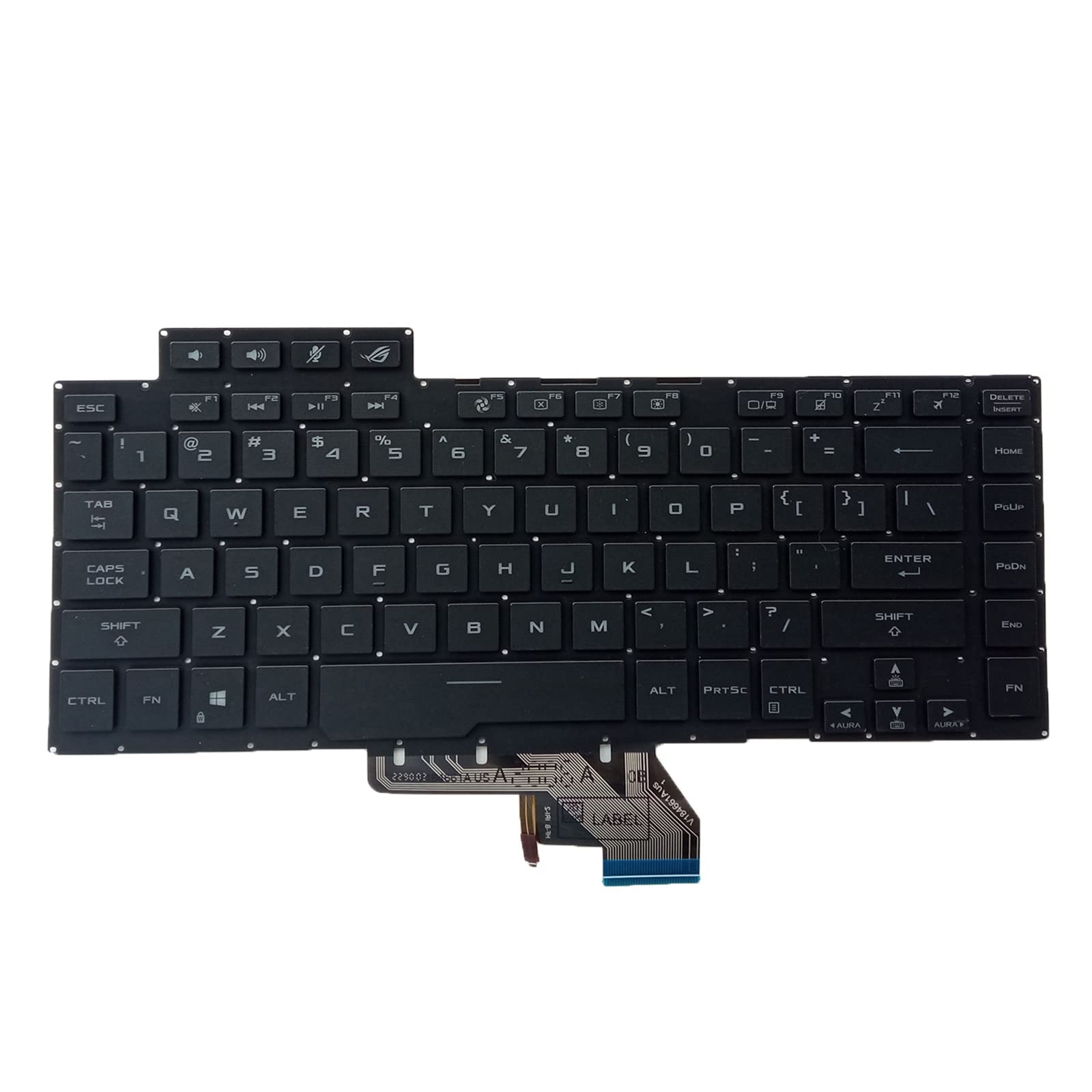 Bydezcon Original US-Layout Englische Tastatur mit Hintergrundbeleuchtung für ROG GX502 GX502GW GX502GV Laptop, schwarze Tastatur, Zubehör, US-Layout-Tastatur