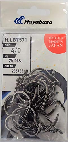 Hayabusa 285733-4/0 Lebendköderhaken, Nickel-Finish, XX, starker geschmiedeter Schaft, Schwarz