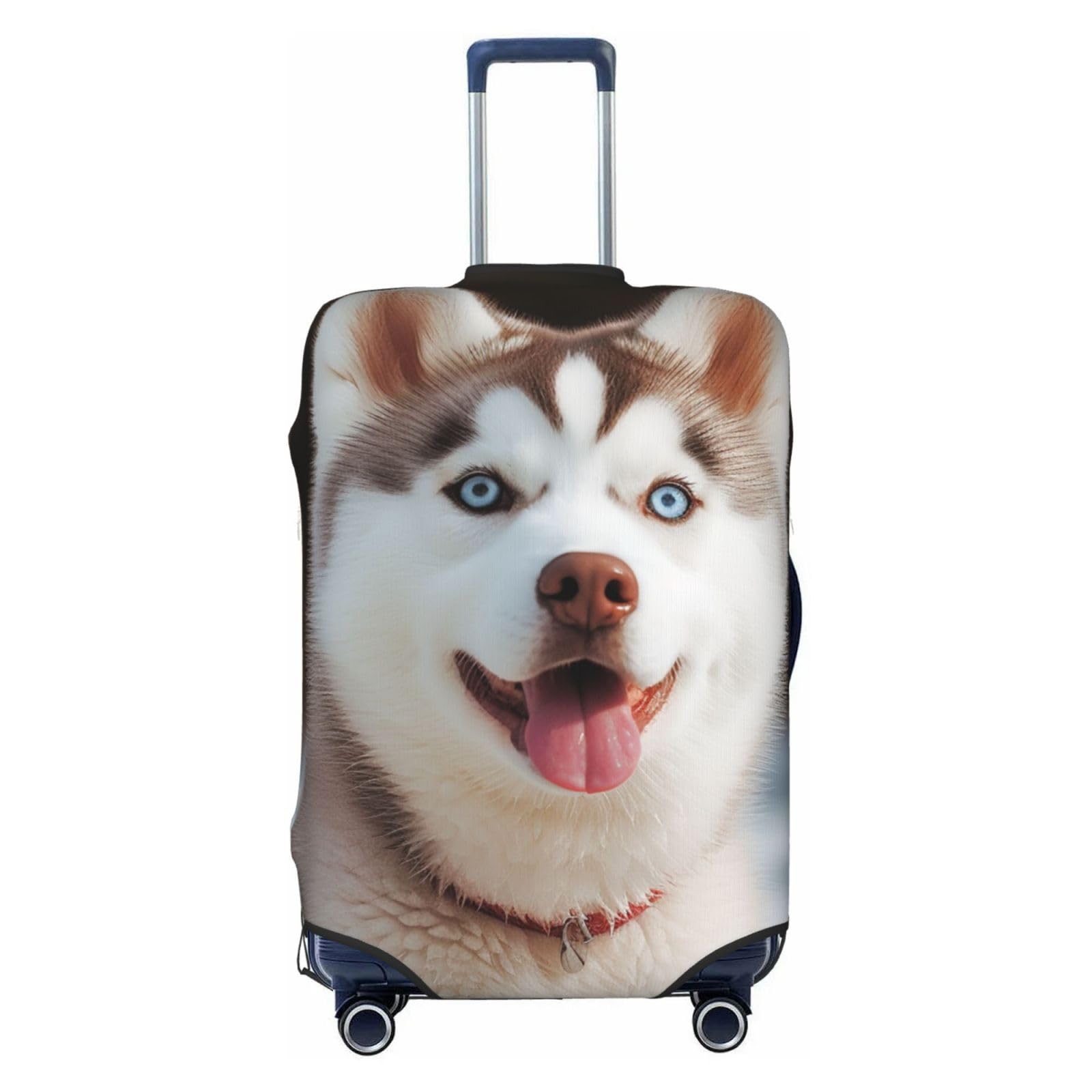 CSGJMYGS Husky Gepäckhüllen für Koffer, waschbar, modisch, dehnbar, kratzfest, passend für 45,7 - 81,3 cm große Gepäckstücke, Größe XL, Schwarz, Schwarz , XL