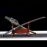 YAO TIAN 104Cm Natural Rosewood Samurai Swords,Solid Wood Paint Scabbard with Thick Winding Rope,Handmade Wood Katana for Iaido,Kendo,Collect,Home Decor,Cosplay