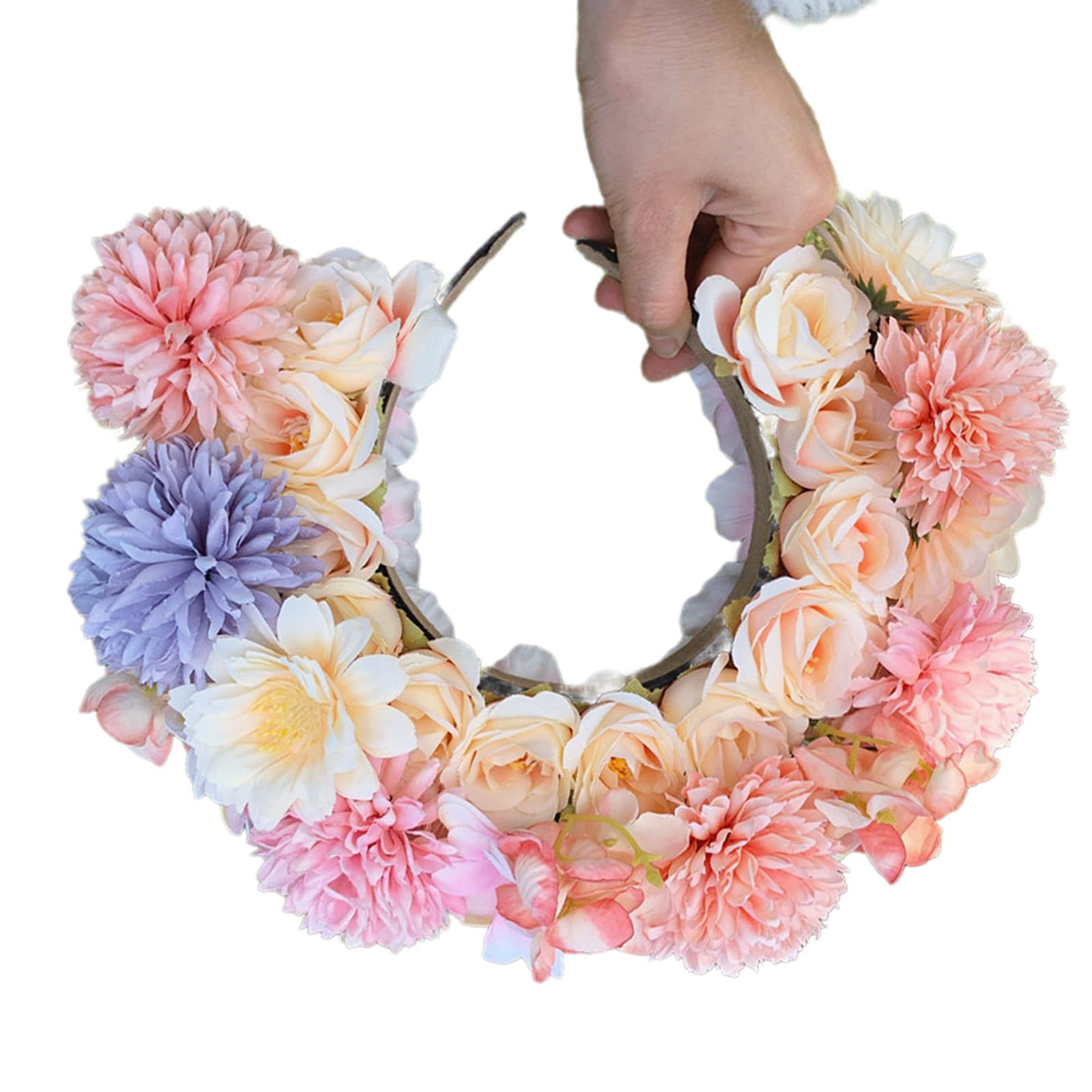 Braut-Girlanden, Blumen-Haarband, Haarband für Damen, Seidenkopf-Reifen, Haar-Accessoire, bunte Blumen, Kopfschmuck