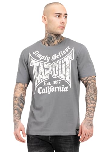 Tapout Herren T-Shirt lockere Passform Haily BE Grey/White 3XL