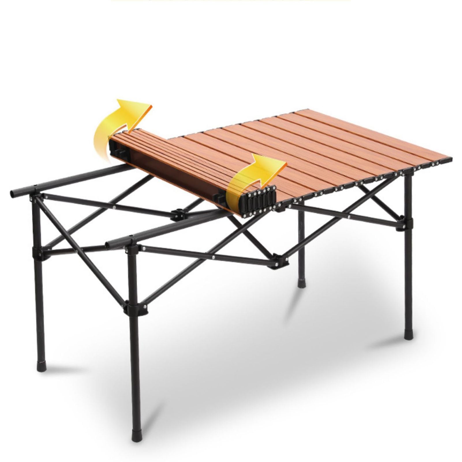 RAABYU 96/120/150 cm Klappbarer Picknicktisch Tragbarer Campingtisch aus Kohlenstoffstahl und Aluminiumlegierung mit einfacher Tragetasche zum Kochen im Freien, Strand