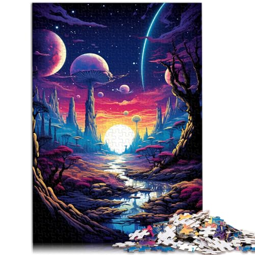 Puzzle, kosmische Fantasie, farbenfrohes psychedelisches 1000-teiliges Puzzle für Erwachsene, Holzpuzzle, interessantes Puzzle zur Stressreduzierung, 1000 Teile (50 x 75 cm)