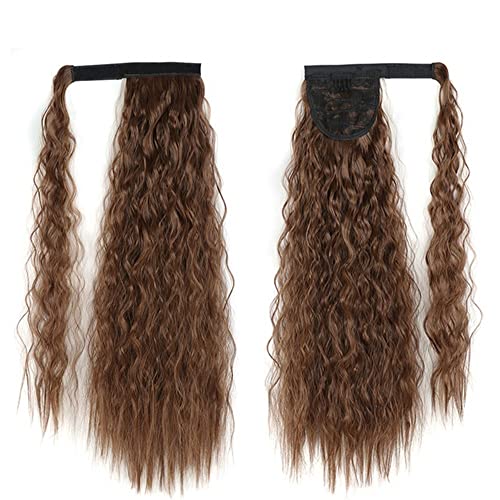 Pferdeschwanz Haarteil Extensions, natürliches Haarteil, Kopfbedeckung, Haar, synthetischer langer Mais-Pferdeschwanz, Wickel-Pferdeschwanz, Clip-in-Haar Pferdeschwanz Haarverlängerung(M4-30,22inches)