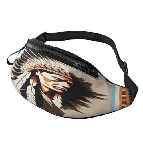 Rainbow Striped Fanny Pack-Lightweight Waist Bag for Travel and Daily Use, Indianer, Einheitsgröße