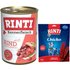 Kombi-Paket RINTI Kennerfleisch + RINTI Chicko Hundesnacks - Kennerfleisch Rind 12 x 400 g + Chicko Rind 2 x 170 g