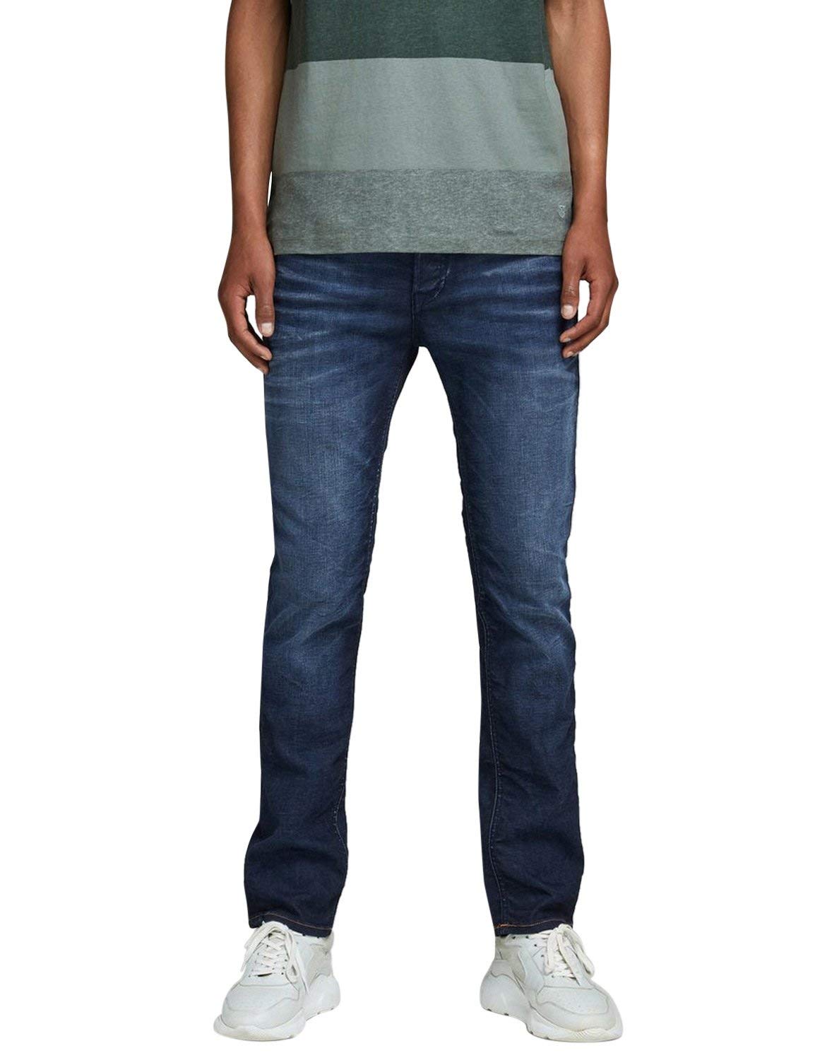 Herren Jack & Jones Jeans Tim Straight Legs Slim Fit Flat Front Tim ORIGINAL, Farben:Dunkelblau, Größe Jeans:28W / 32L