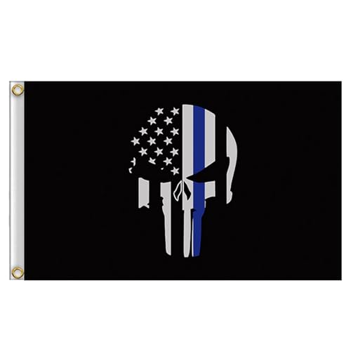 Fahne SKULL/Punisher, Flagge mit Metallösen Sicherung, Flagge(Black 4)