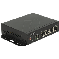 DELOCK 87704 - Switch, 4-Port, Gigabit Ethernet, SFP