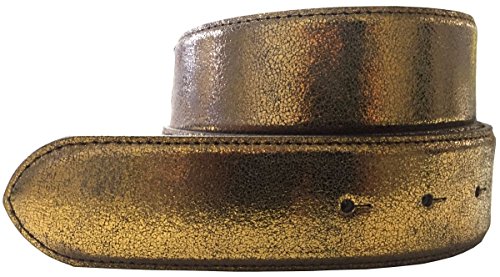 BELTINGER Hochwertiger Wechselgürtel Metall-Optik ohne Schnalle 4 cm | Druckknopf-Gürtel Metallic-Look 40mm | 4cm Echt Leder | Bronze 100cm