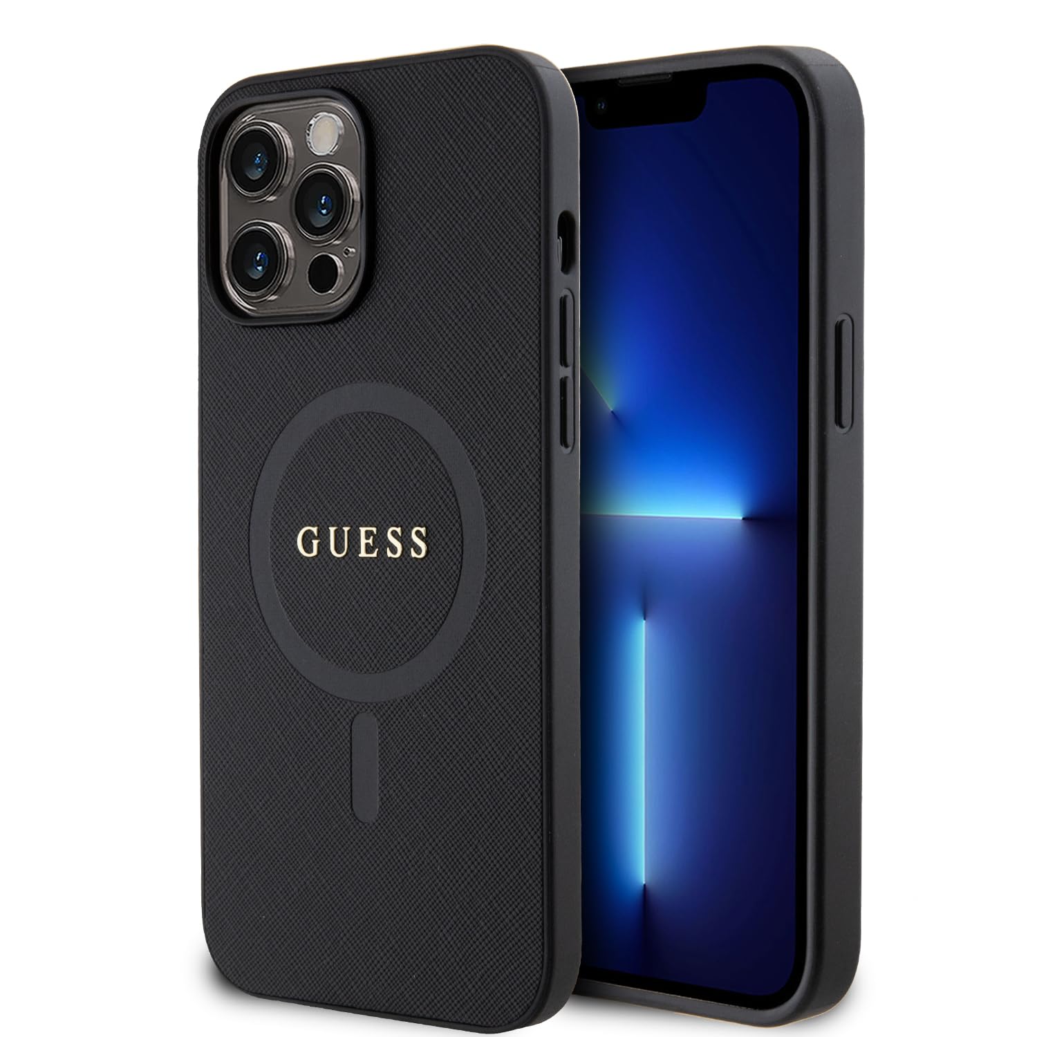 Guess GUHMP13XPSAHMCK Hülle für iPhone 13 Pro Max 6.7" Schwarz hardcase Saffiano