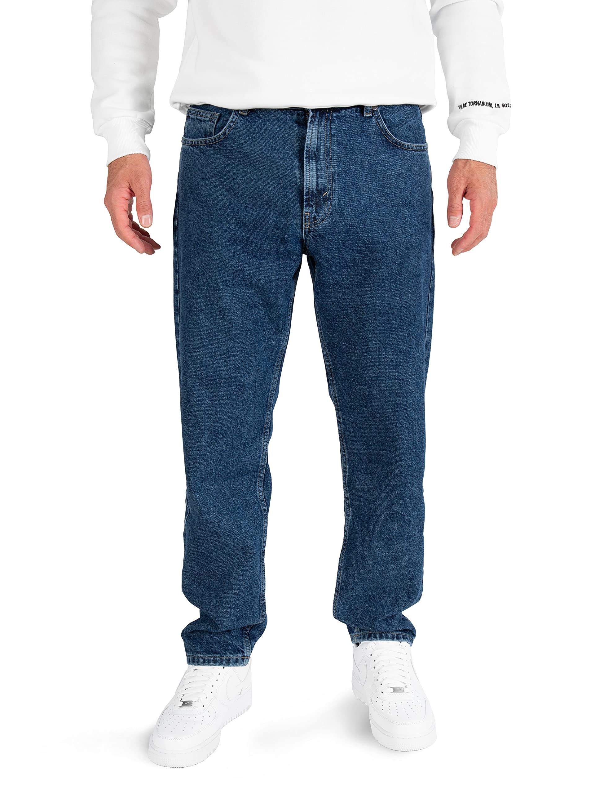 WOTEGA Thor - Jeans Hose Herren - Männer Jeanshosen Loose Fit - Reine Bauwollhosen, Blau (Insignia Blue 194028), W32/L32