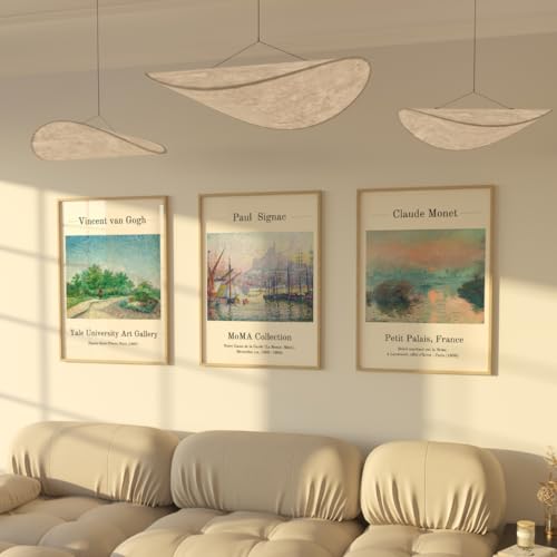 ZoeyAustin | 3 Doppelseitiges Kunstdruck Poster Set | Ohne bilderrahmen | DIN A3 (30cm x 42cm) | Stilvolles Wandposter, 6 Wandbilder (Van Gogh / Monet / Signac / Kunst)