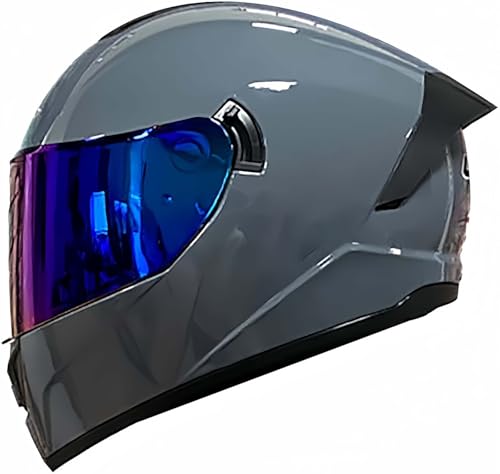 Integral-Motorradhelm Mit Doppeltem Antibeschlag-Visier, DOT/ECE-Zugelassener Integral-Motorradhelm Für Männer, Frauen, Erwachsene G,L59~60CM