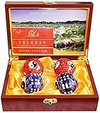 Handtherapiebälle, Massageball, Baoding-Bälle, Stressbälle for Erwachsene, 4-teiliges Meditationsball-Set, chinesische Gesundheitsübung, Stressbälle, chinesische Gesundheitsübung, Massagebälle, Handüb