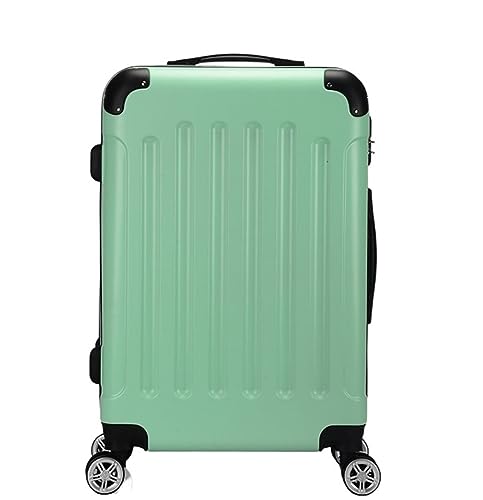 Koffer Trolley Reisekoffer 20-Zoll-Hartschalenkoffer Für Geschäftsreisen, Tragbare Koffer Mit Rädern Und Doppeltem Reißverschluss Koffer Gepäck Rollkoffer (Color : Grün, Size : 20inch)