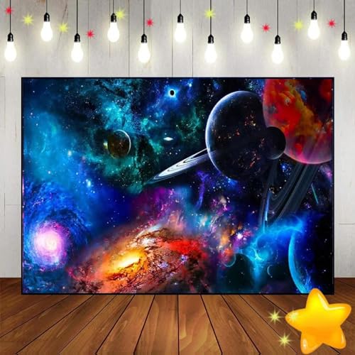 Astronaut Baby Party Hintergrund Reise um Sonne Planet Geburtstag Dekoration Banner Foto szenisch kust Hintergrund Party Universum 350x230cm