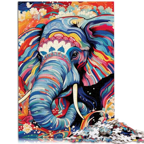 Puzzle | Puzzles Psychedelischer Elefant, Puzzles 1000 Teile, Puzzles für Erwachsene, Holzpuzzle, Dekomprimieren, geistiges Lernspielzeug, 1000 Teile (50 x 75 cm)