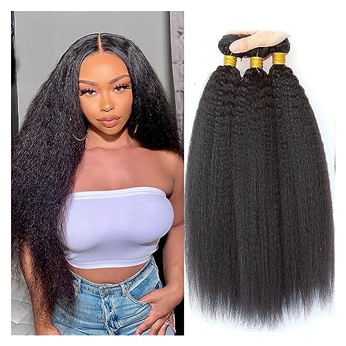 Human Hair Bundles Glatte Haarbündel, 100% Echthaarverlängerungen for Frauen, glattes Haar, 1/3/4 Bündel, Angebote, natürliche Haarwebart human hair weave (Size : 8 8 10 10)