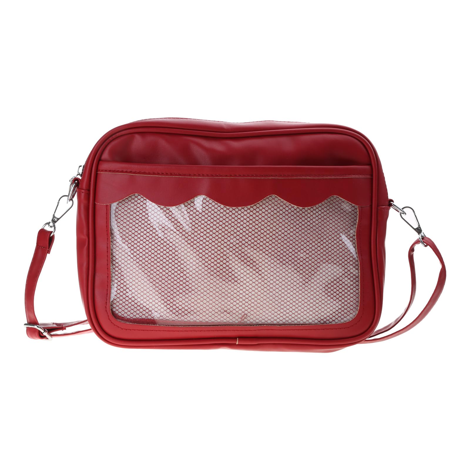 ohodhmnu Damen Tragetasche, Tasche Frauen Klar Messenger Bag Mädchen Tasche Süße Schultertasche Japanische Geldbörsen und Handtaschen, rot, with pendant