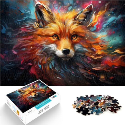 Puzzles Geschenk Fantasie bunter Sternenhimmel Fuchs 1000-teiliges Puzzlespiel aus Holz ganze Familie und die 1000 Teile (50 x 75 cm)