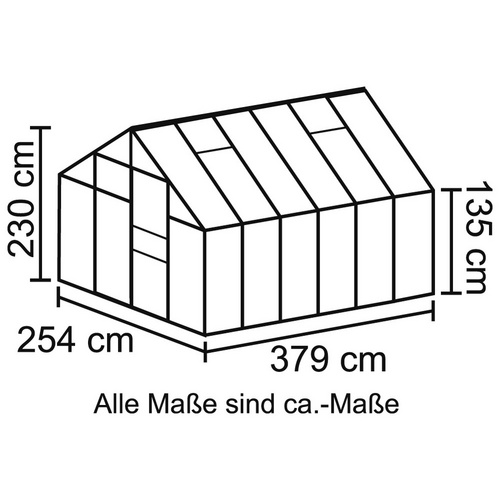 VITAVIA Gewächshaus »Merkur«, 9,9 m², Kunststoff/Aluminium, winterfest - grau 3