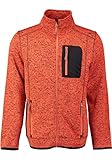 OS Trachten Orbis Herren Fleecejacke Strickfleecejacke Freizeitjacke mit Stehkragen hochgeschlossen Nucku, Größe:4XL, Farbe:orange