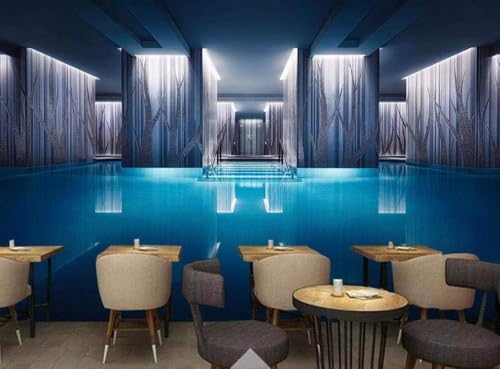 Pool Raum 3D Tapete Poster Restaurant Schlafzimmer Wohnzimmer Sofa TV Dekorative Wand-150cm×105cm