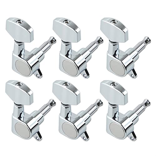 Gitarren Stimmwirbel 1 Satz Von 6 Stücke Big Quadratische Versiegelte Gitarre Tuning Pegs Keys Tuner Machine Köpfe Für E-Gitarre Schwarz/Gold/Chrome (Color : Chrome 6R)