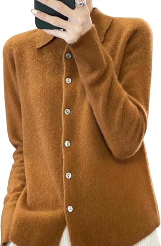 Damen-Cardigan von Zeitloser Eleganz: Damen-Cardigan, eine verlockende Ergänzung Ihrer Garderobe mit lockerer Passform und langlebigem Stil, Golden Camel, XXL