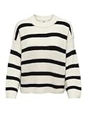 JDY Damen JDYjusty L/S Stripe Knt Noos Jumper Pullover, Eggnog, S EU