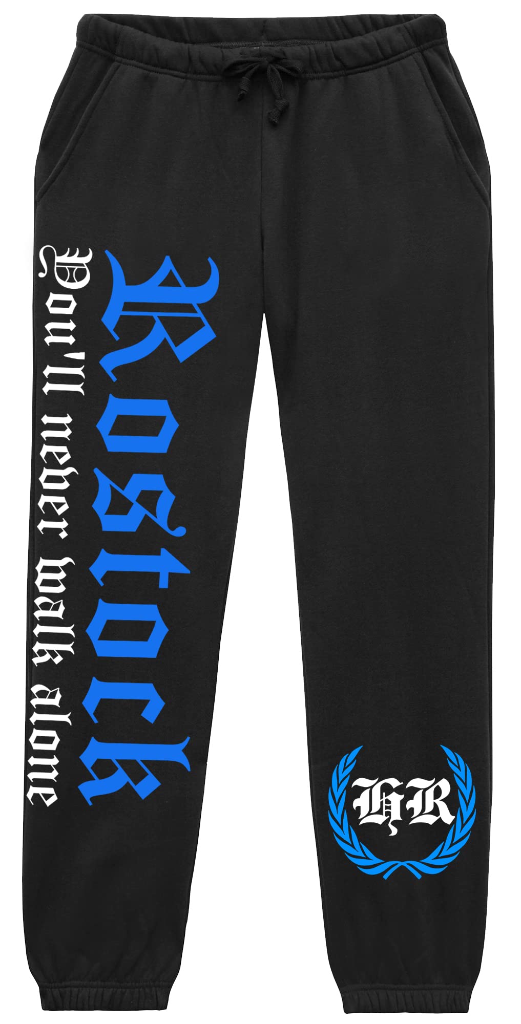 Rostock Never Walk Alone Herren Jogginghose | Rostock Hose Rostock Fanartikel Rostock Geschenk Stadt Ultras Sport | M2 Schwarz (M)