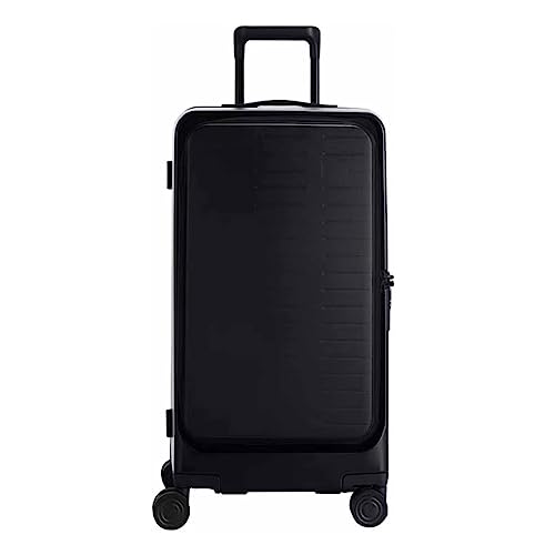 LANAZU Tragbarer Koffer, Koffer mit Aluminiumrahmen und Rollen, Trolley-Koffer mit TSA-Zahlenschloss, geeignet für Reisen und Urlaub (Black 43 * 36 * 70CM)