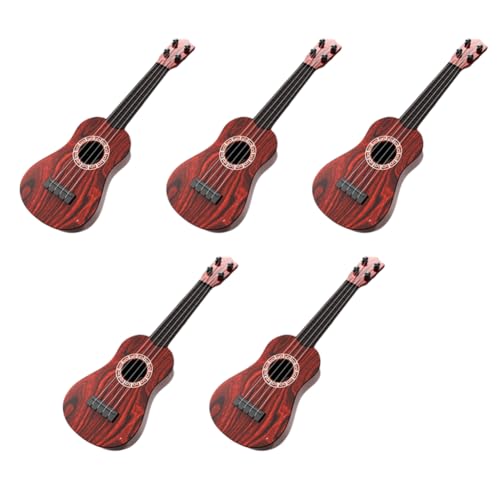 Pluuttiem Rote Kindergitarre Ukulele Anfängerinstrument Kleinkindgitarre Minigröße Klassische Ukulele