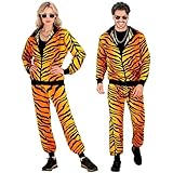 W WIDMANN MILANO Party Fashion - Kostüm Trainingsanzug, Tiermuster Tiger, Animal Print, 80er Jahre Outfit, Jogginganzug, Bad Taste Outfit, Faschingskostüme