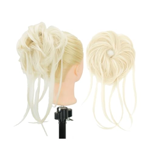 Brötchen Haarteil Unordentlicher Haarknoten Hochsteckfrisur Lange Haargummis Wickeln Pferdeschwanzverlängerung Gewellte Haarteile Chignon Stirnband Brötchen Haarteil(Brown Blonde)