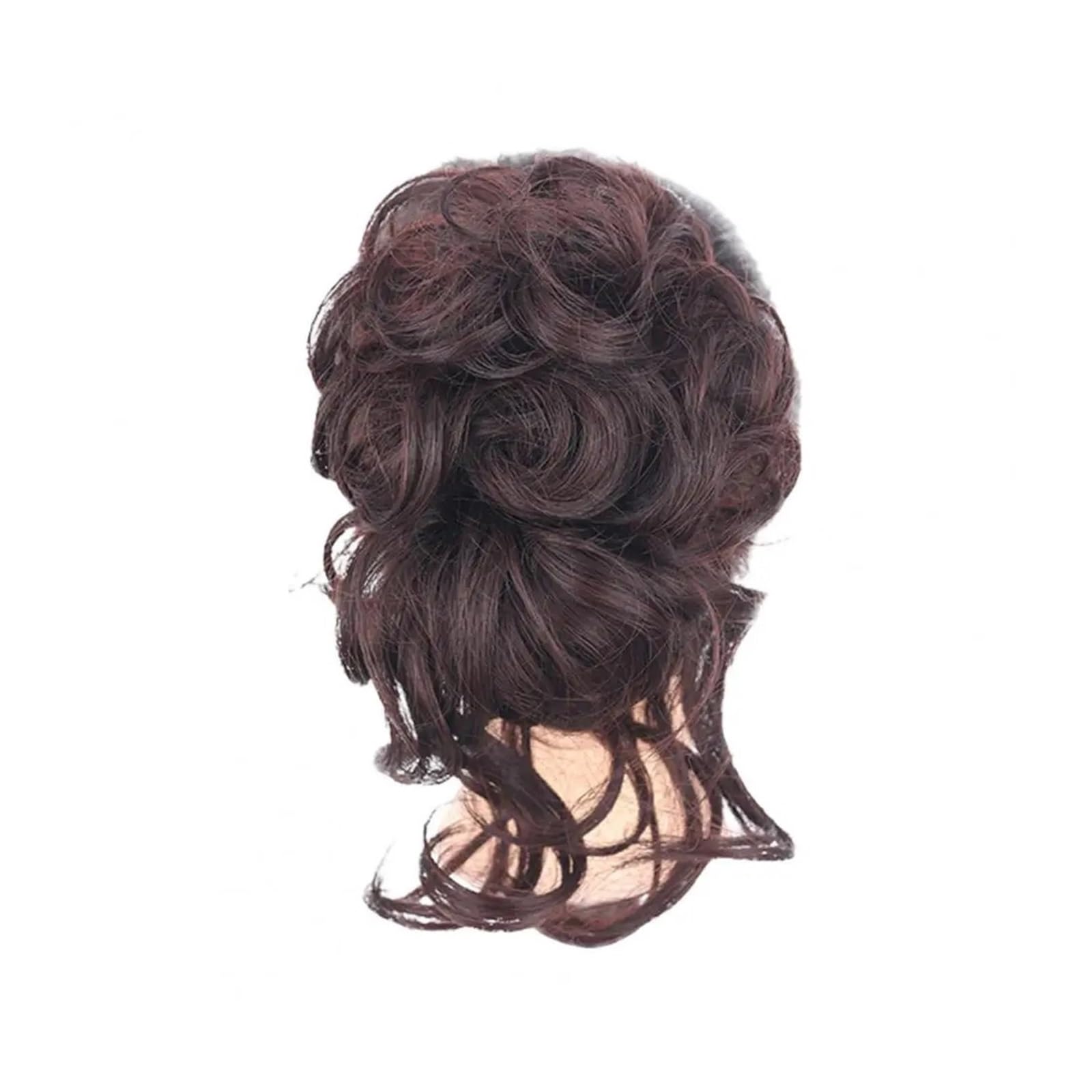 Bun Haarteile Clip-Perücke, flauschig, weich, realistisch, natürlicher Look, Haarnadeln, schwarz-braune Perücke for Damen Brötchen-Haarteil(Dark Brown)