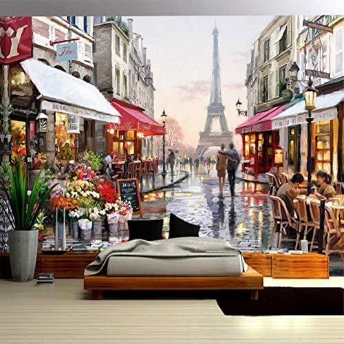 Straße Ölmalerei Cafe 3D Tapeten Wanddekoration Fototapete Sofas Wohnzimmer Wandbild Schlafzimmer-150cm×105cm