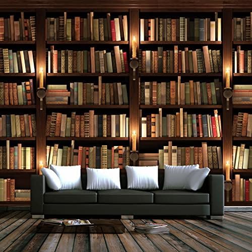 XLMING Regal Mit Bücherregalen 3D Tapete Home Dekoration Wohnzimmer Sofa Schlafzimmer Tv Hintergrund Wand-430cm×300cm