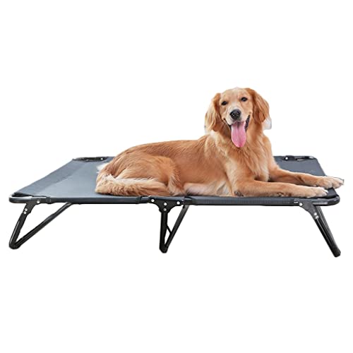 GNBOW Erhöhtes Hundebett, Erhöhtes Hundebett Mit Waschbarem Bett, Zusammenklappbares Hundebett, Atmungsaktives, Langlebiges, Erhöhtes Netzbett (Color : Schwarz, S : 107 * 61 * 20cm)