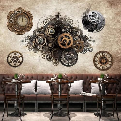 Oldtimer-Maschinen-Getriebe 3D Tapete Poster Restaurant Schlafzimmer Wohnzimmer Sofa TV Dekorative Wand-250cm×170cm