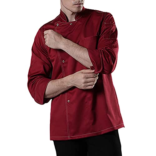 Kochjacke Unisex Kochjacke Damen Kochjacke Herren Kurzarm Chefjacke für Männer und Frauen, Küche Bäckerei Food Service Hotel Chefs Uniform Arbeitskleidung Kochen Cook Mantel Reine Baumwolle ( Color :