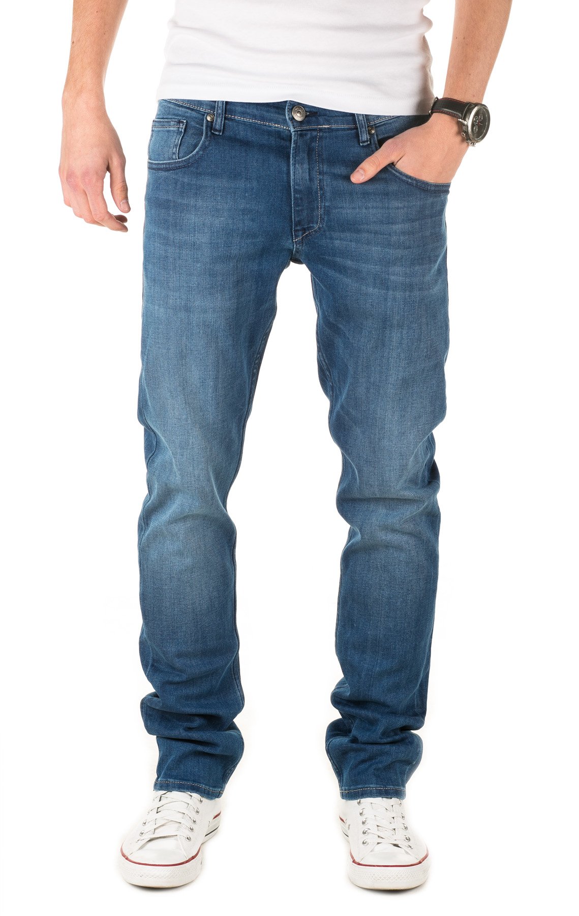 WOTEGA Herren Jeans Frank, Blau (Dark Denim 194118), W32/L34