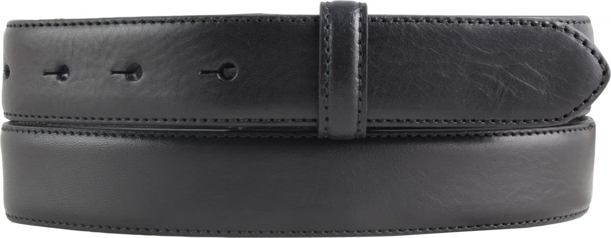 BELTINGER Wechselgürtel aus Vollrindleder mit Naht 3,0 cm ohne Schnalle | Weicher Druckknopf-Gürtel für Damen Herren 30mm | Jeans-Gürtel mit feiner Struktur | Schwarz 85cm