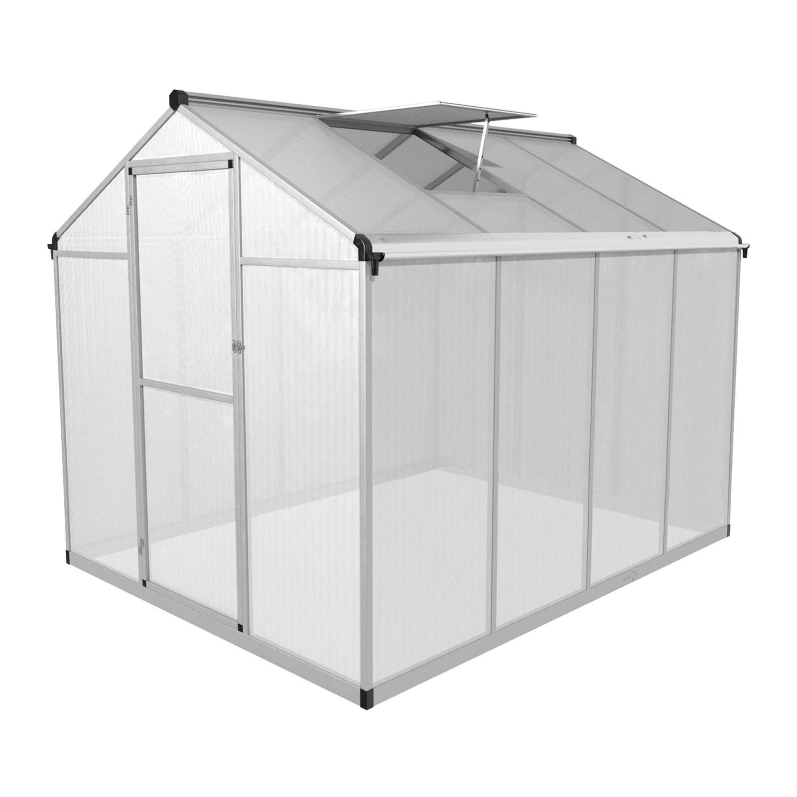 Uniprodo Uni-Green House-01 Gewächshaus 242 x 190 x 195 cm Polycarbonat + Aluminium Garten Gewächshaus Treibhaus Tomatenhaus Gewächshausplatten Glashaus