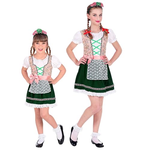 Widmann - Kinderkostüm Bayerin, Dirndl, Haarreif, Kleid, Bierfest, Volksfest, Karneval, Mottoparty