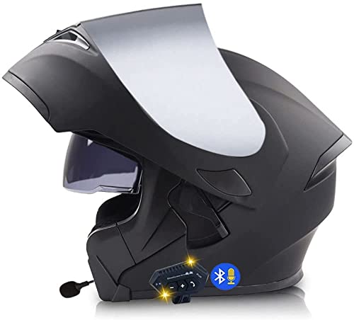 Klapphelm Motorradhelm,Bluetooth Integralhelm,Mit Doppelvisier, ECE Genehmigt,30m Bluetooth-Gegensprechanlage,Intelligente Geräuschunterdrückung,Wasserdicht,Ganzjährig Verfügbar